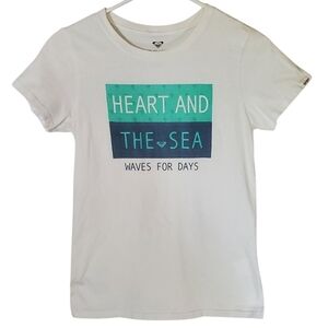 2254 * Roxy Heart And The Sea Waves For Days Graphic Tee White Size M